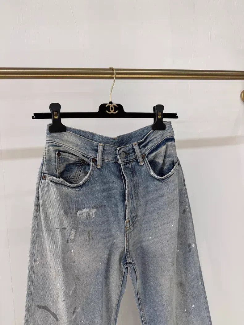 Acne Studios Acne Studios 2021F Washed Distressed Ink Denim Pants Size 23" - 3 Thumbnail