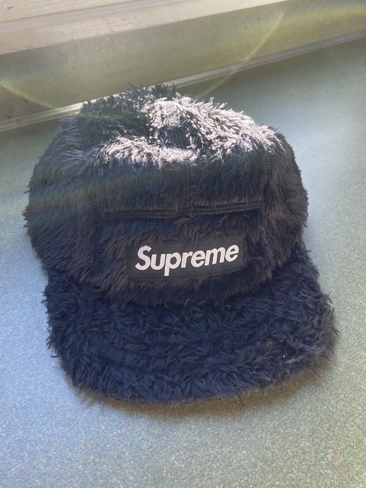 Supreme Supreme Black Fuzzy Camp Hat | Grailed