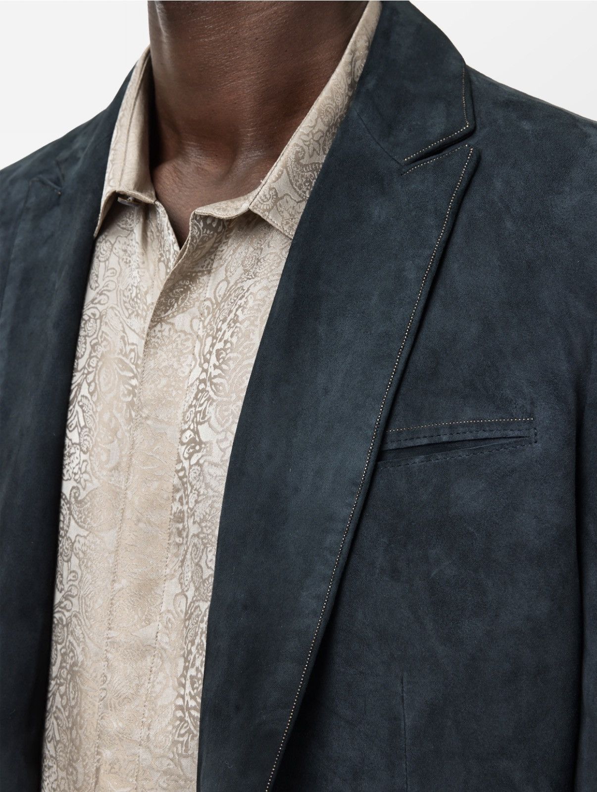 John Varvatos John Varvatos Bartow Leather Blazer Midnight Blue Size 48 Size 38R - 3 Thumbnail