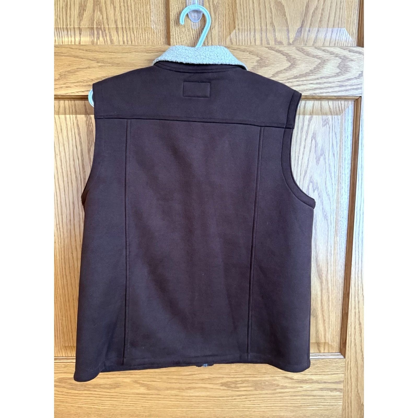 Ralph Lauren VINTAGE? No, not vintage. Lauren Ralph Lauren Womens L Brown Fleece-Lined Zip Vest Sherpa Collar Preppy Size L / US 10 / IT 46 - 2 Thumbnail