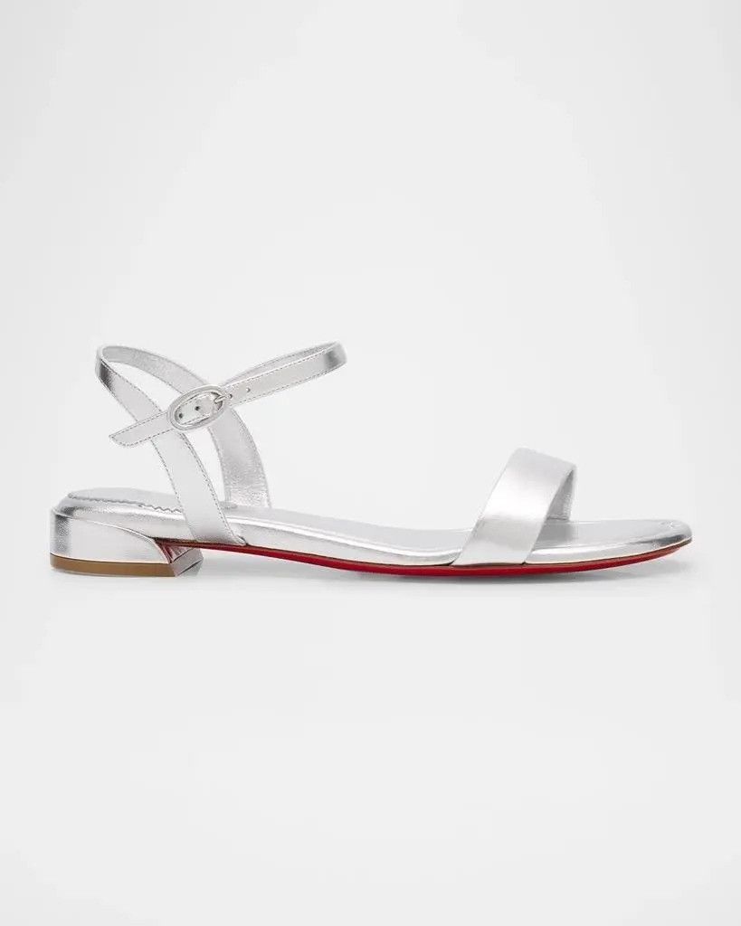 Christian Louboutin os11x0326 Sweet Jane Strappy Sandals in Silver Size US 10.5 / IT 40.5 - 1 Preview