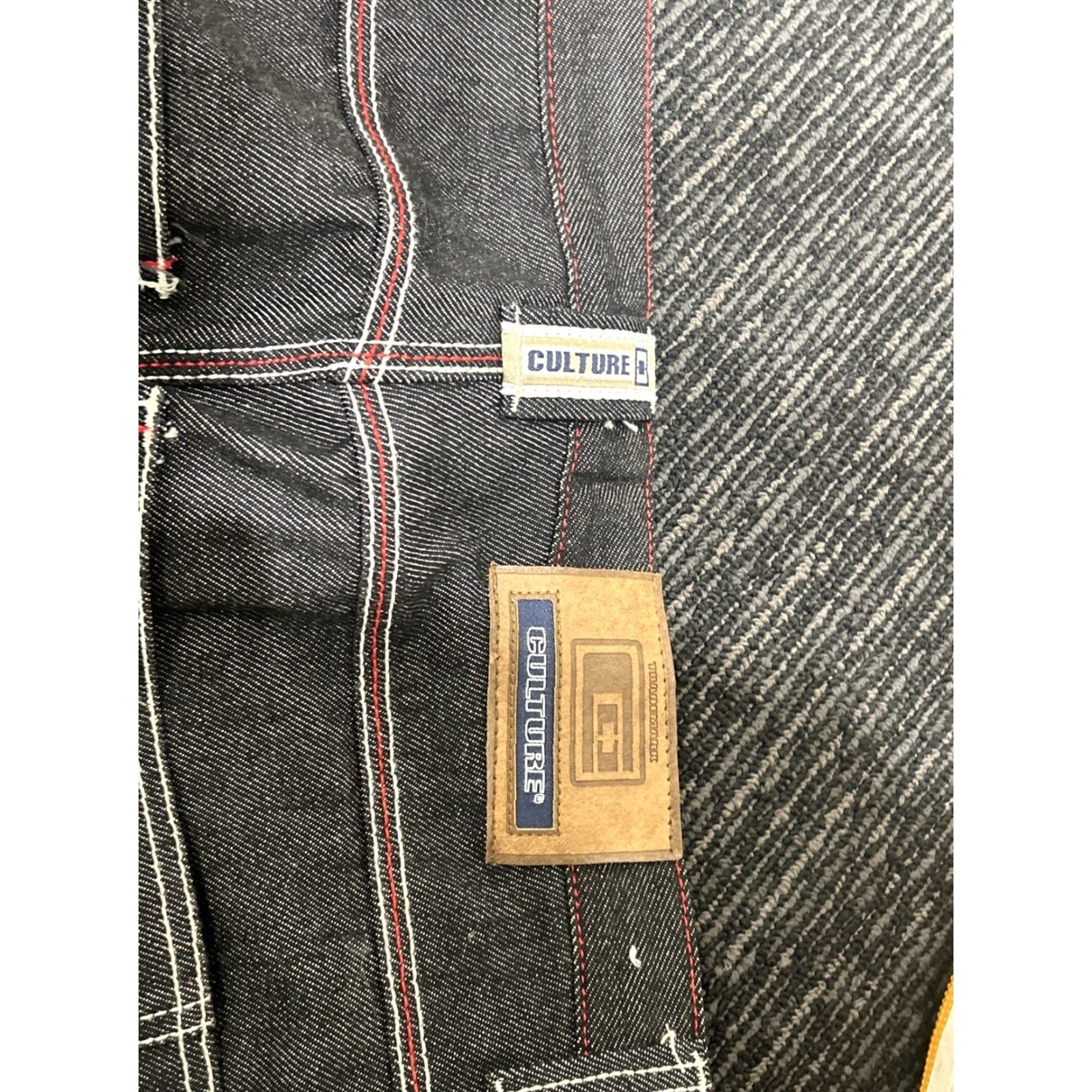 Denime VINTAGE Structure Jeans Men 36x34 Black Hip Hop Denim Wide-Leg Inseam 34 Carpenter Size US 36 / EU 52 - 4 Thumbnail