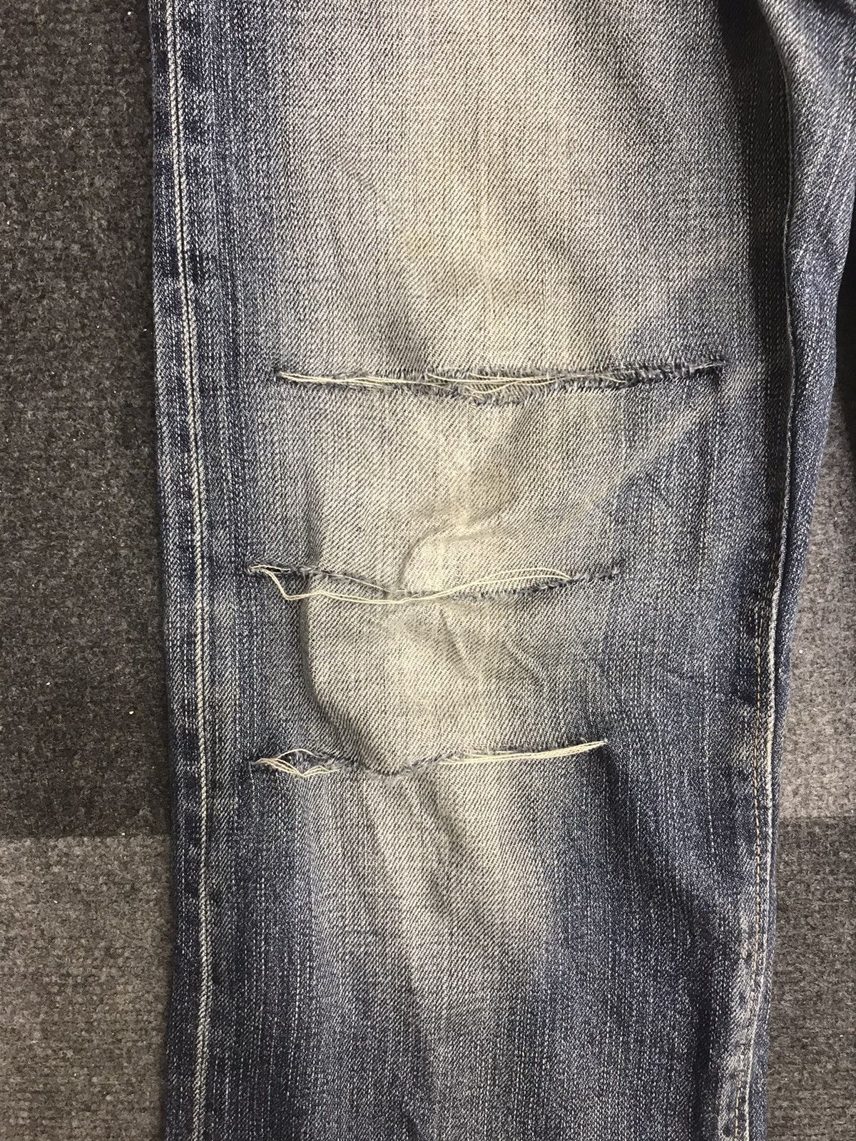 Edwin 💥THRASHED💥EDWIN 505zx Selvedge Distressed Jeans Size US 30 / EU 46 - 7 Thumbnail