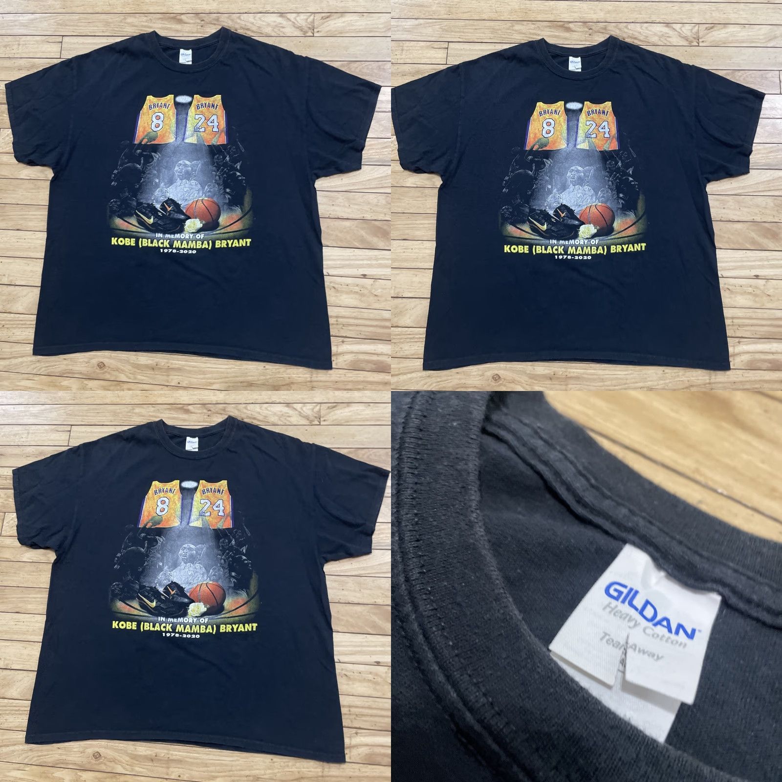 Gildan Kobe Bryant x Gigi Rest in Peace Men T-shirt Unisex Black Tee Basketball Gildan XL Short Sleeve Crew Neck 100% Cotton Graphic Print Shirt Mens Size US XL / EU 56 / 4 - 11 Thumbnail