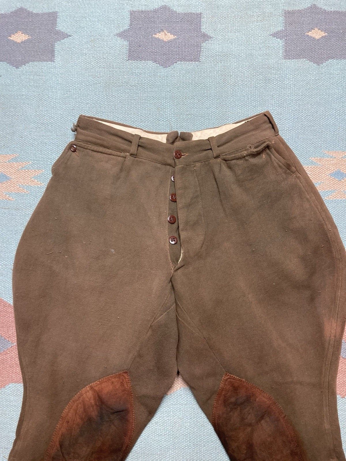 Vintage 1940s whipcord riding pants jodhpurs equestrian mule ear Size US 27 - 4 Thumbnail