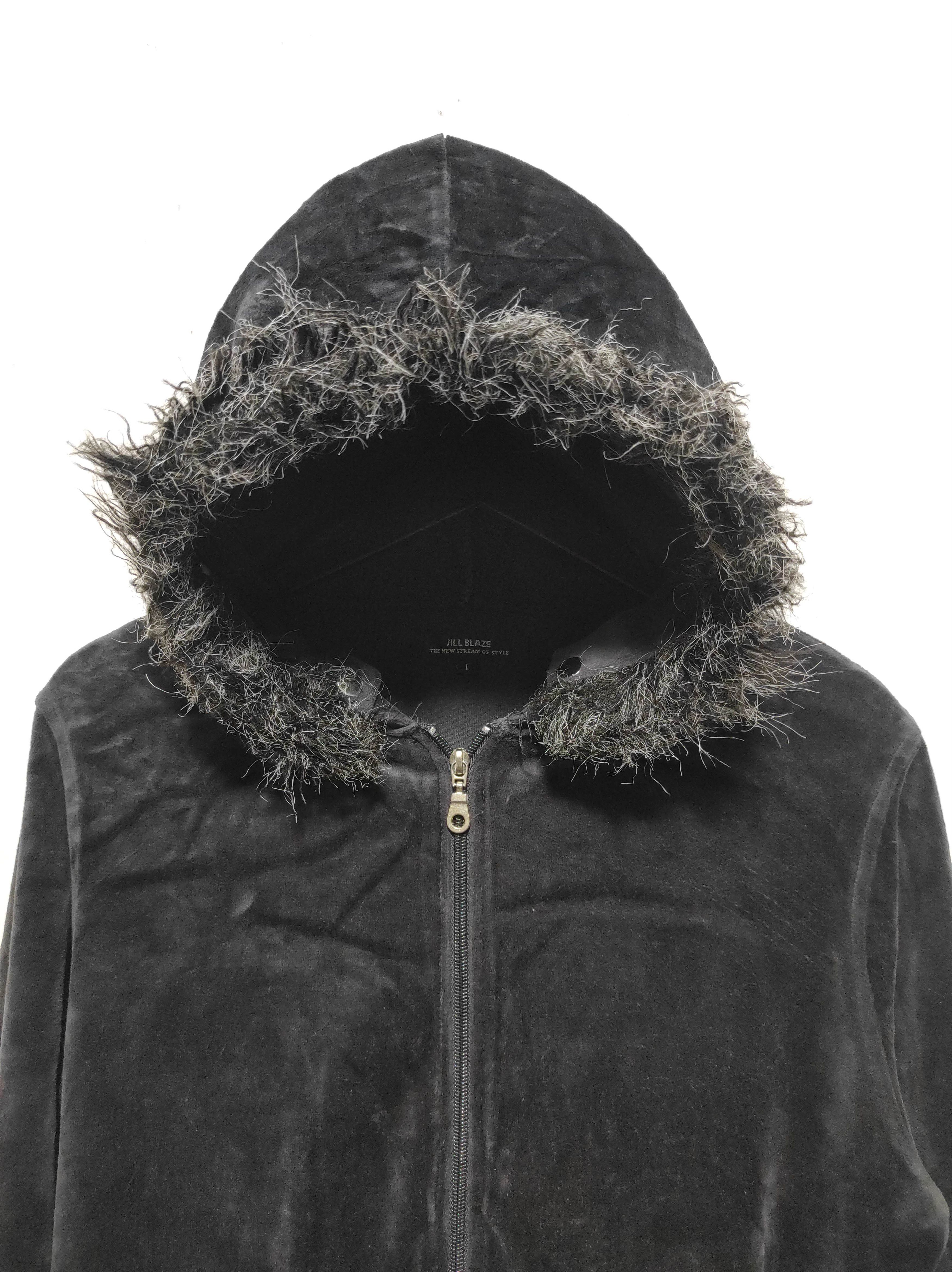 Japanese Brand Jill Blaze Velvet Zipper Fur Hoodie IfSixWasNine LGB style Size M / US 6-8 / IT 42-44 - 3 Thumbnail