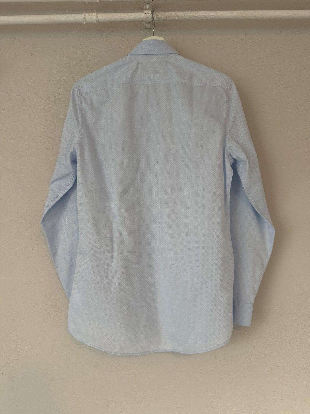Gucci Light Blue Shirt with Micro Diamond Pattern Size US M / EU 48-50 / 2 - 2 Thumbnail