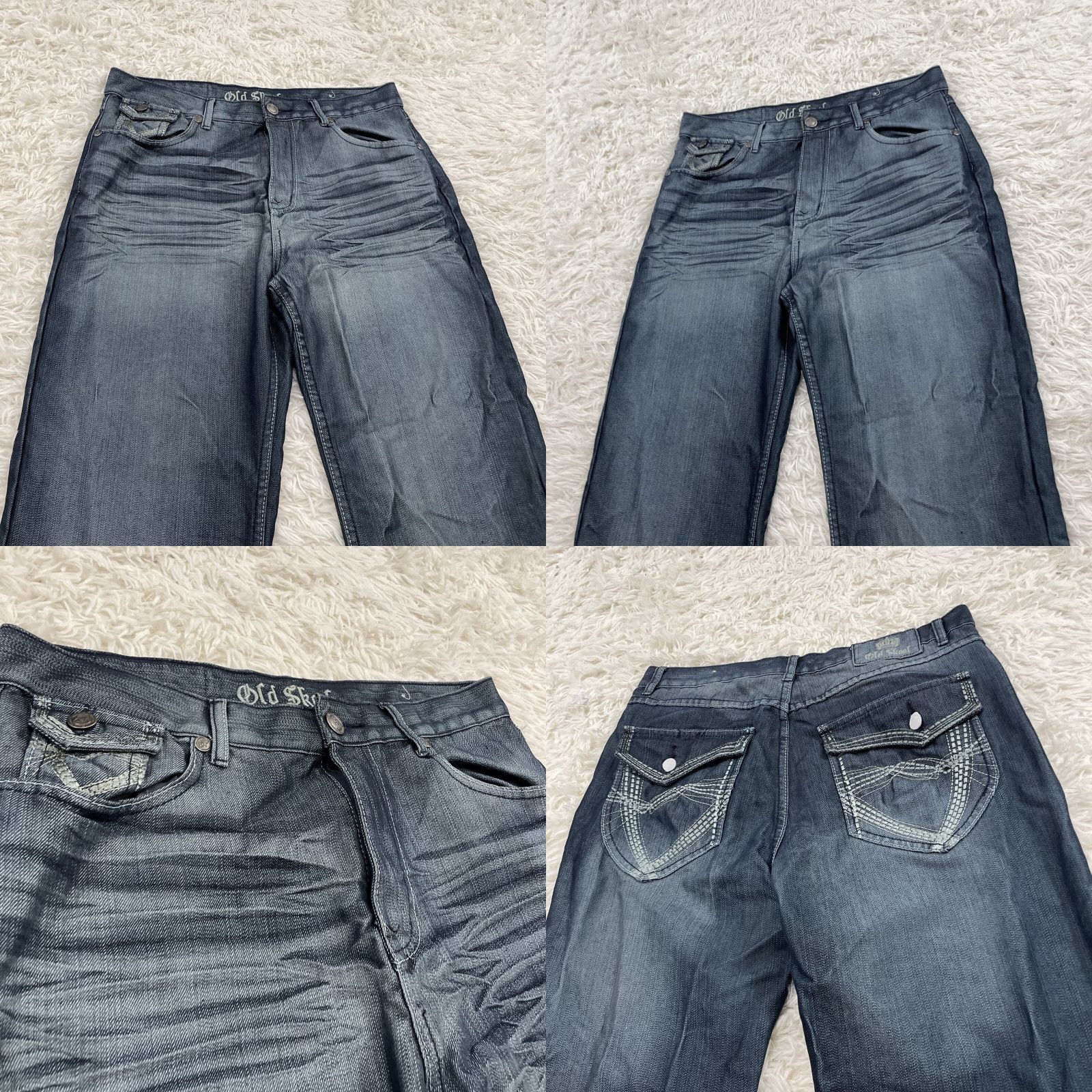 Denime VINTAGE Old Skool Straight Jeans sequin Pocket Adult 34x32 Denim Blue 5-Pocket Design Mens Jeans/Denim Shiny Dark Blue Size US 34 / EU 50 - 10 Thumbnail