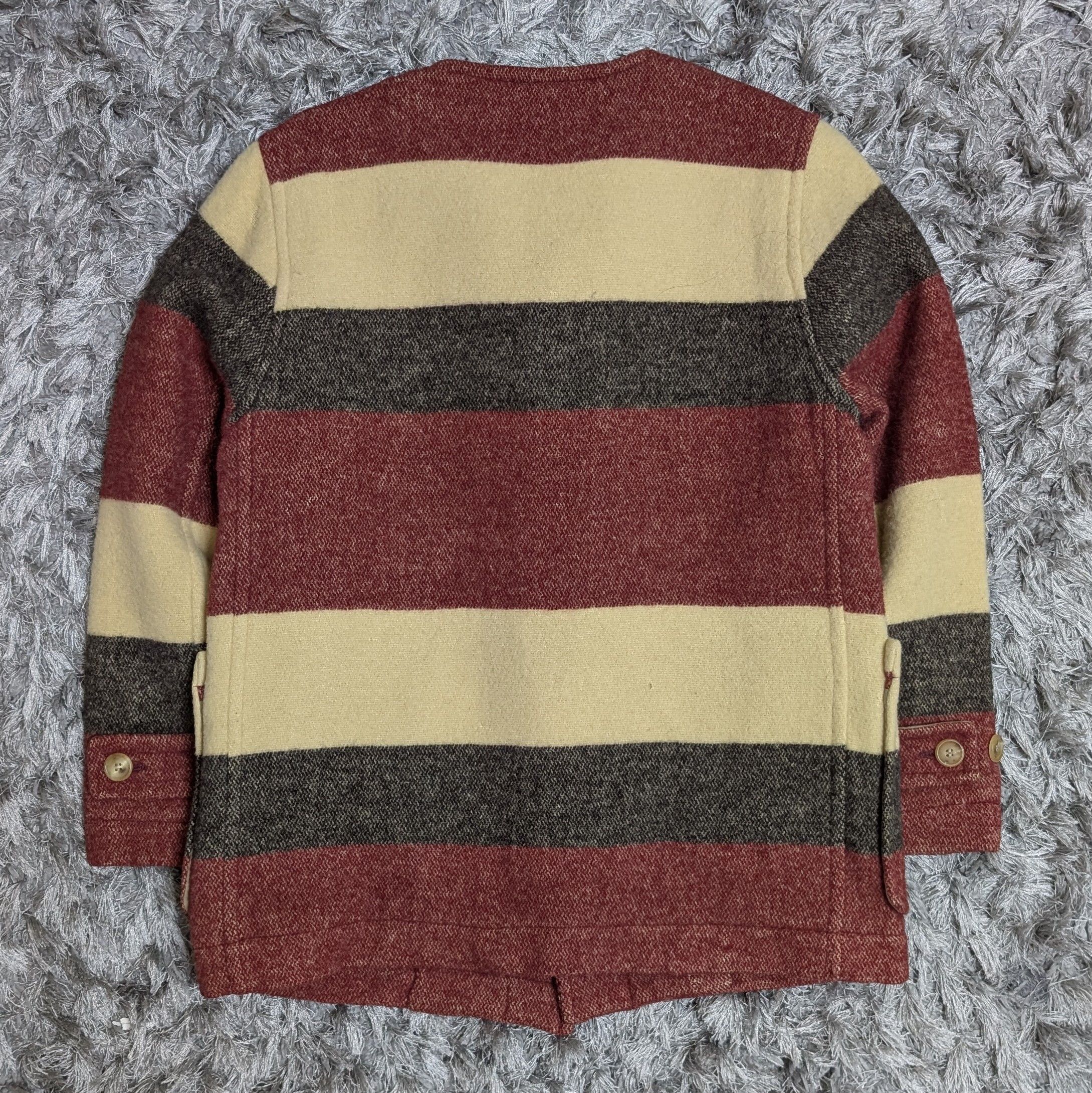 Japanese Brand Vintage Maple Creeks Japan Striped Jacket Wool Duffle Coat Size M / US 6-8 / IT 42-44 - 2 Thumbnail