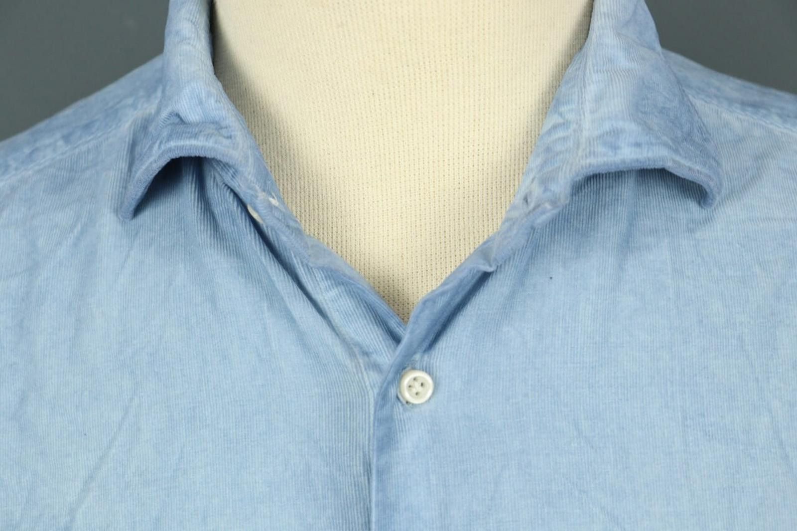 Designer Boggi Milano Custom Fit Blue Button Down Shirt Size XXL Size US XXL / EU 58 / 5 - 3 Thumbnail