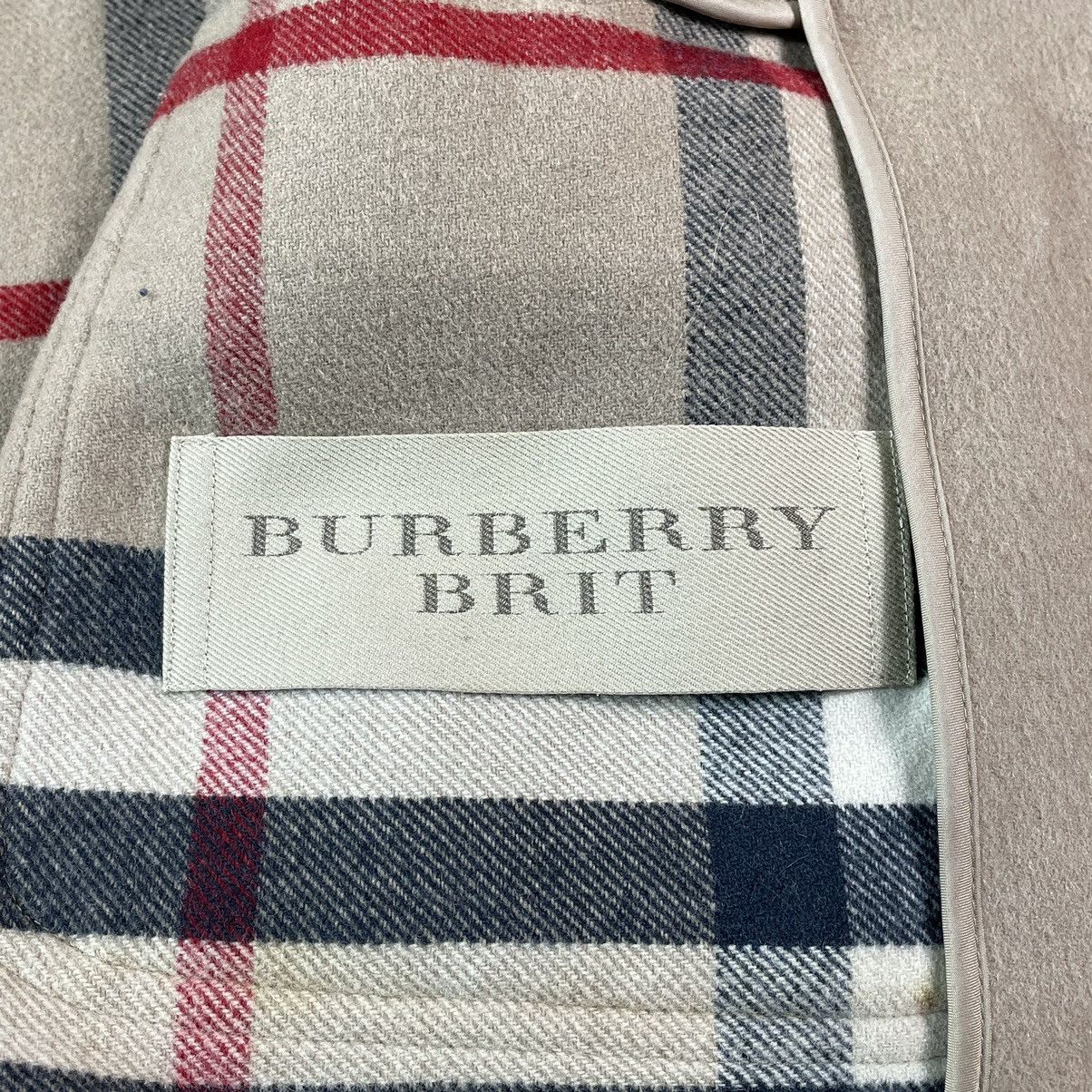 Burberry Brit Check Lined Wool Blend Duffle Coat In Beige