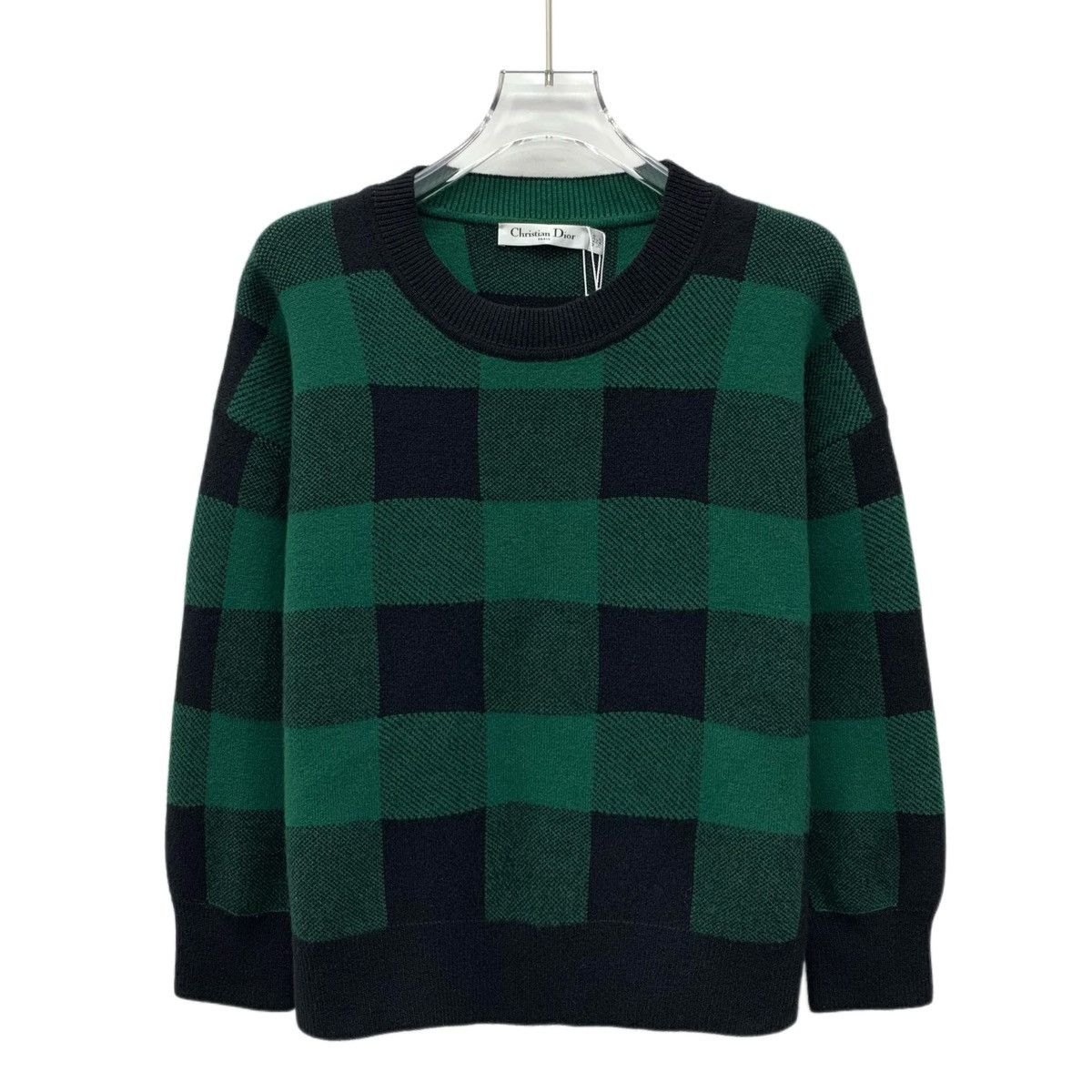 Dior Dior Green Check Cashmere Long Sleeve Sweatshirt K26WX Size XXS / US 00 / IT 34 - 1 Thumbnail
