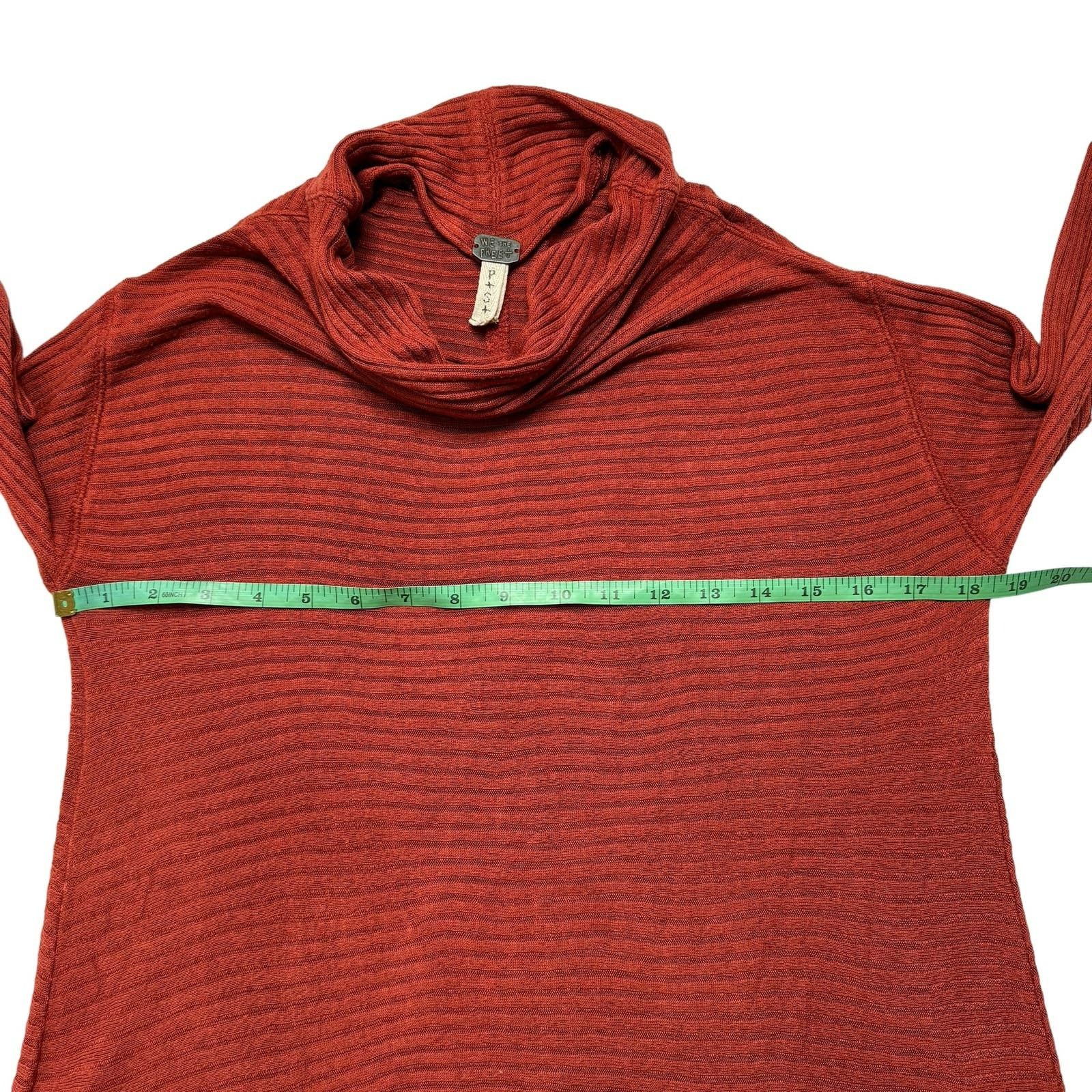 Free People WE THE FREE People Lover Rib Orange Split Mock Top Small Size S / US 4 / IT 40 - 8 Thumbnail