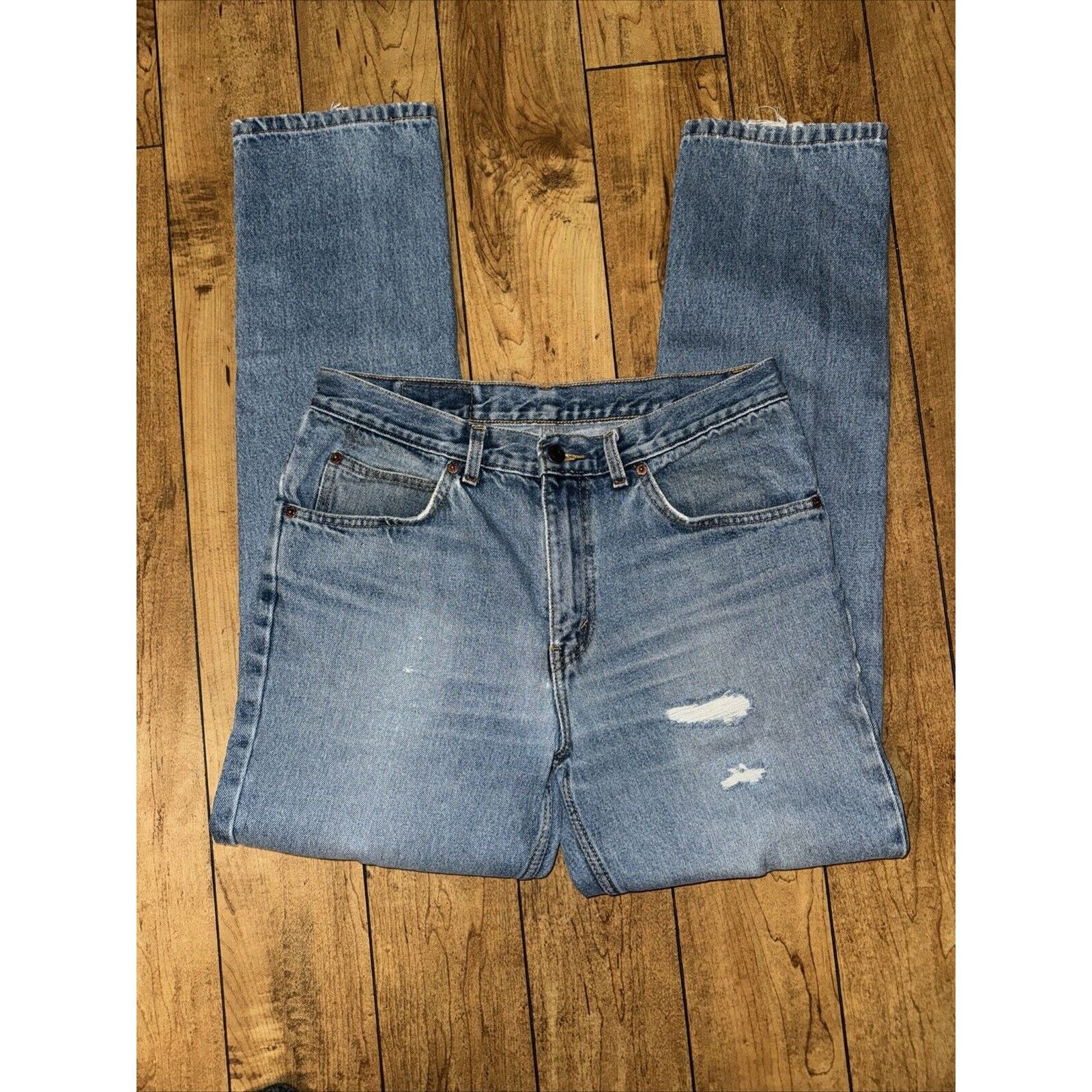 Levi's × Vintage Vintage Levi’s Orange Tab 32x32 Distressed Denim Light Blue Size US 32 / EU 48 - 5 Thumbnail