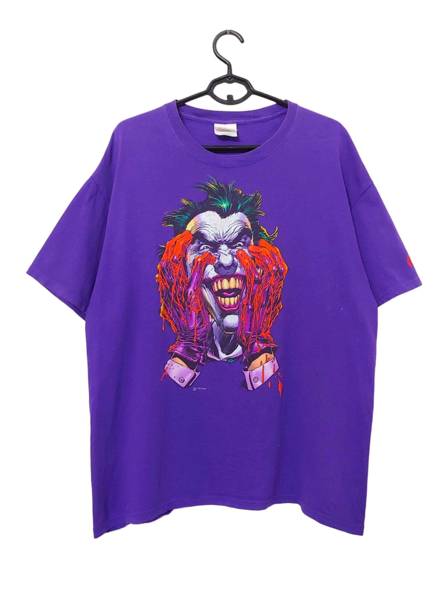 Image of Dc Comics Vintage Y2K Joker The Killing Joke Graphitti Tee in Purple, Men's (Size XL)