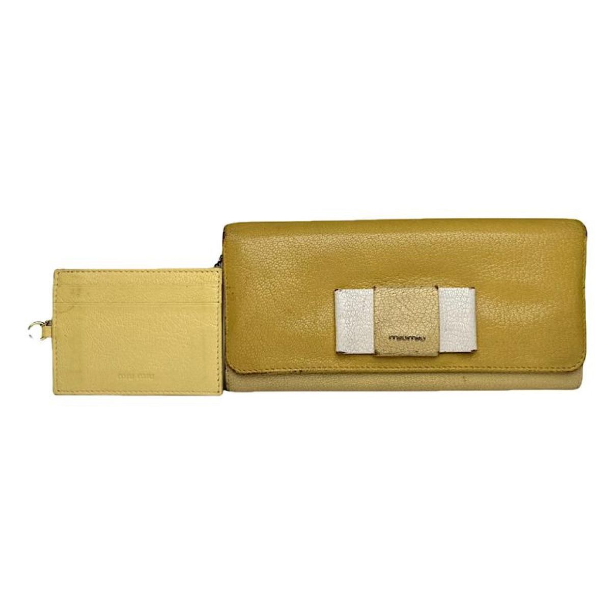 Miu Miu Yellow Leather Wallet Size ONE SIZE - 1 Thumbnail