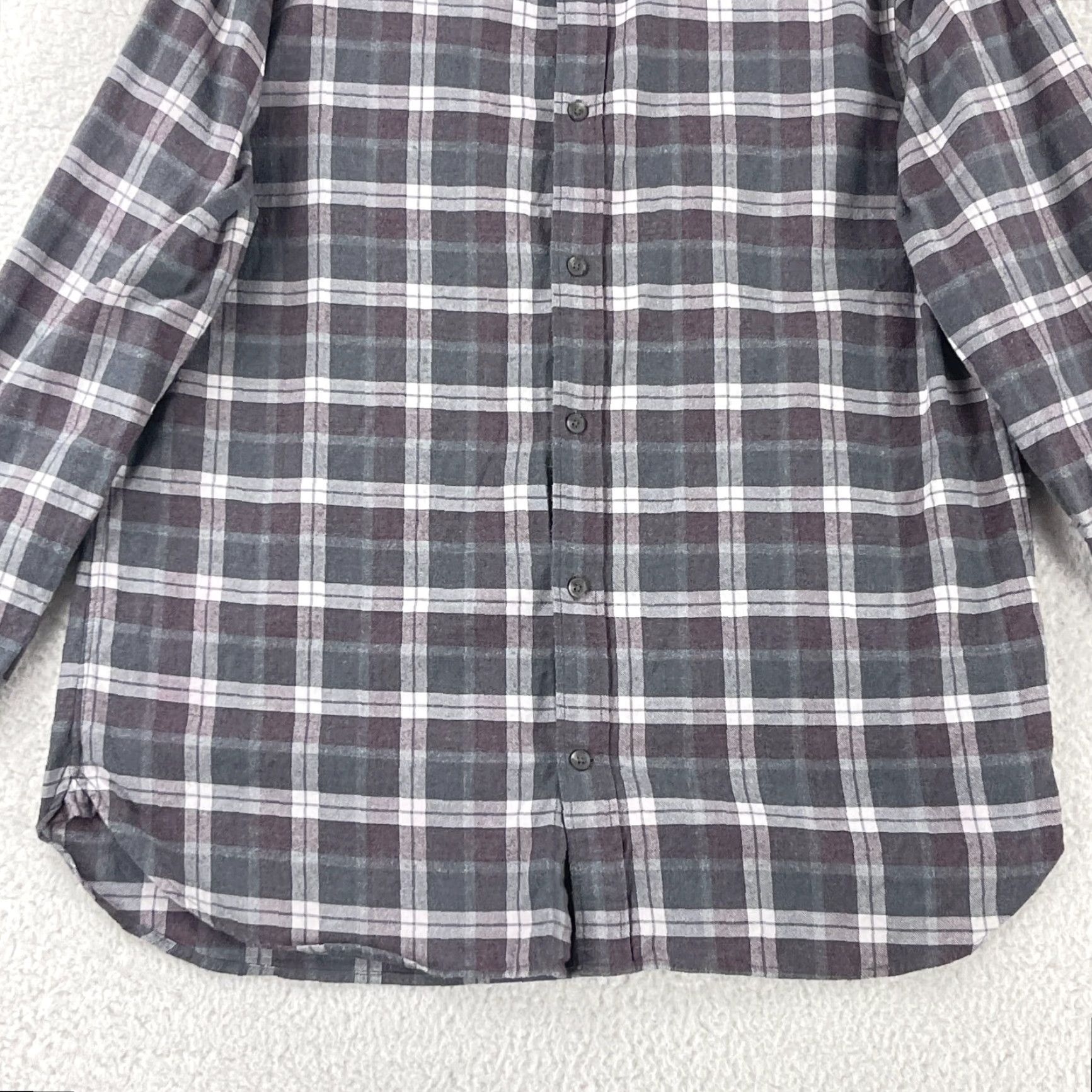 Vince Vince Gray Plaid Button-Up Classic Fit Shirt Mens XL Long Sleeve 100% Cotton Size US XL / EU 56 / 4 - 5 Thumbnail
