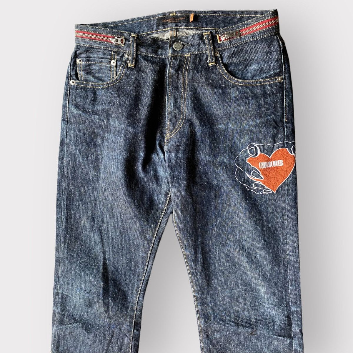 Undercover AW07 Heart Grasping Jeans Size US 29 - 2 Thumbnail