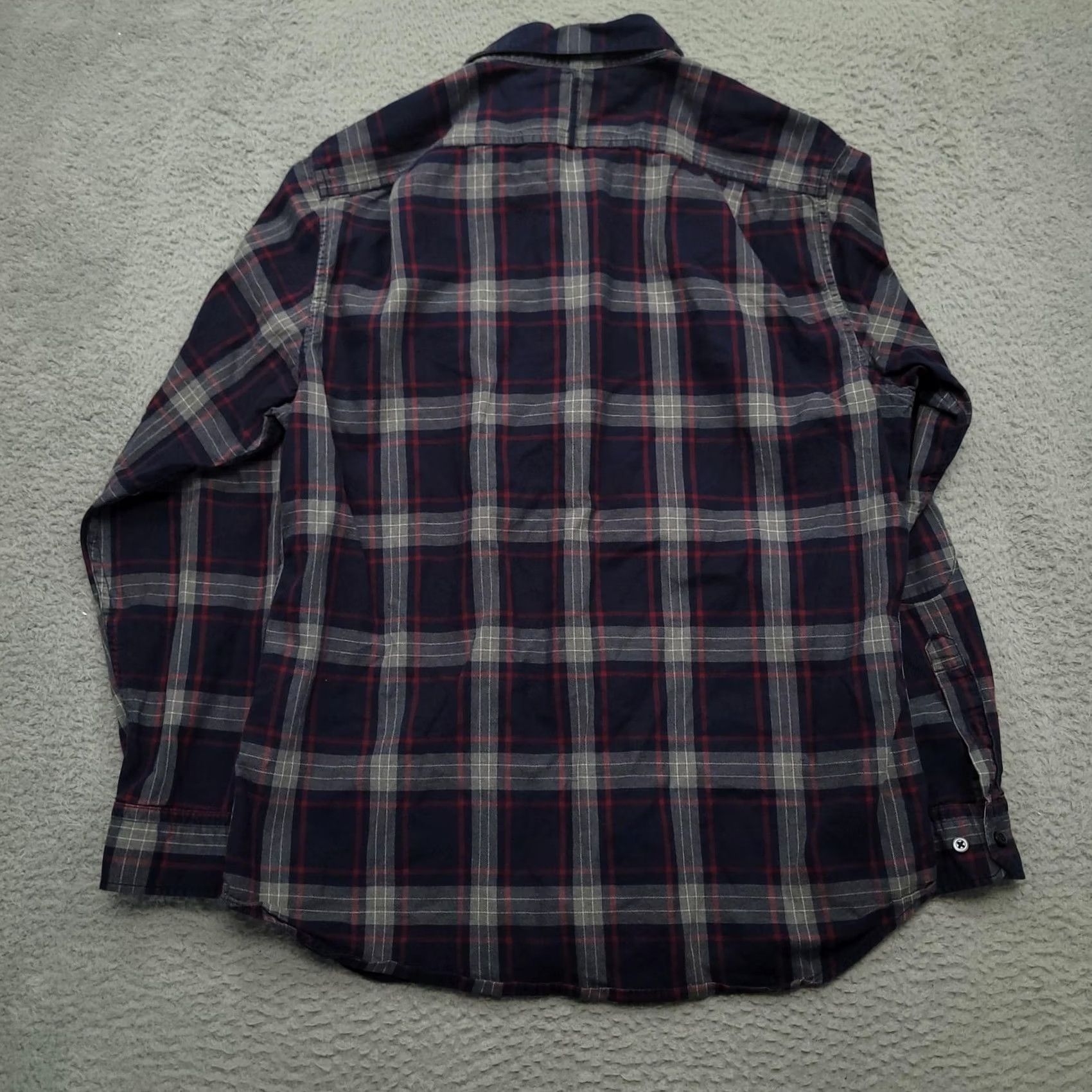 Banana Republic Banana Republic Shirt Mens Large Blue Plaid Luxe Flannel Slim Fit Elbow Patch Size US L / EU 52-54 / 3 - 7 Thumbnail