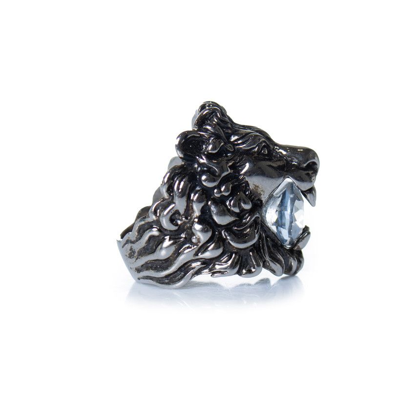 Gucci Gucci, Unisex lion ring head with transparent stone Size ONE SIZE - 4 Thumbnail