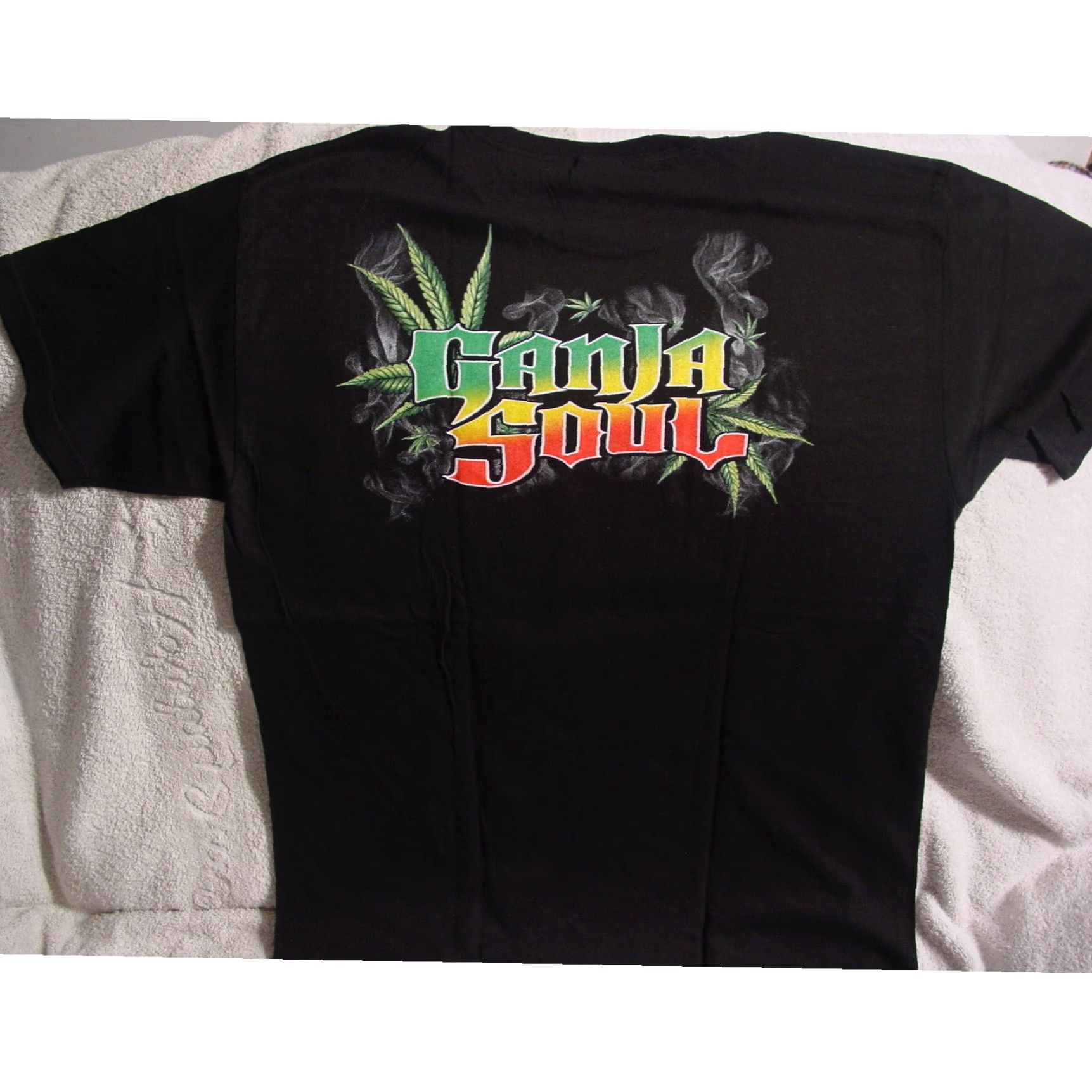 Vintage Ganja Soul Mens Black Cotton T Shirt Extra Large XL Dreadlocked Skeleton Guitar Size US M / EU 48-50 / 2 - 3 Thumbnail