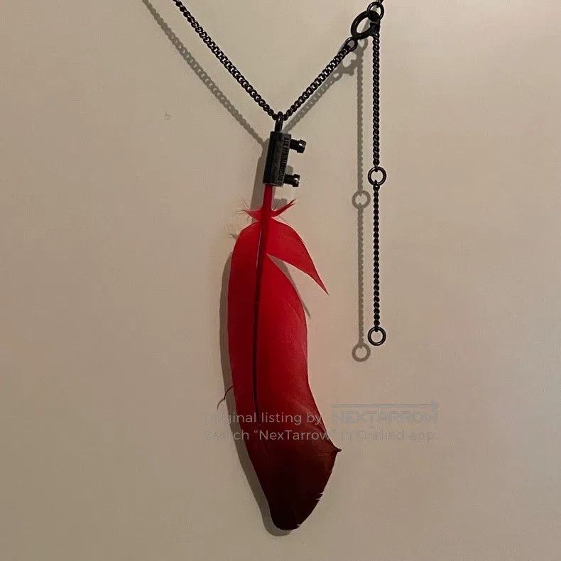 Ann Demeulemeester Ann Demeulemeester red feather necklace Size ONE SIZE - 2 Thumbnail