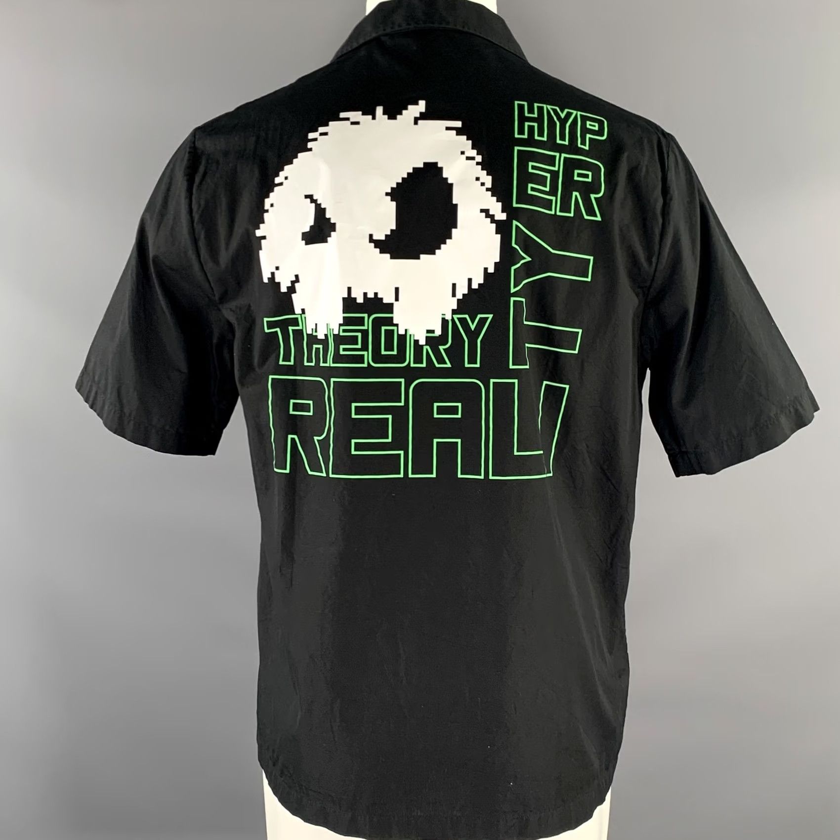 McQ Alexander McQueen MCQ by ALEXANDER MCQUEEN Size M Black Green Graphic Camp Shirt Size US M / EU 48-50 / 2 - 4 Thumbnail