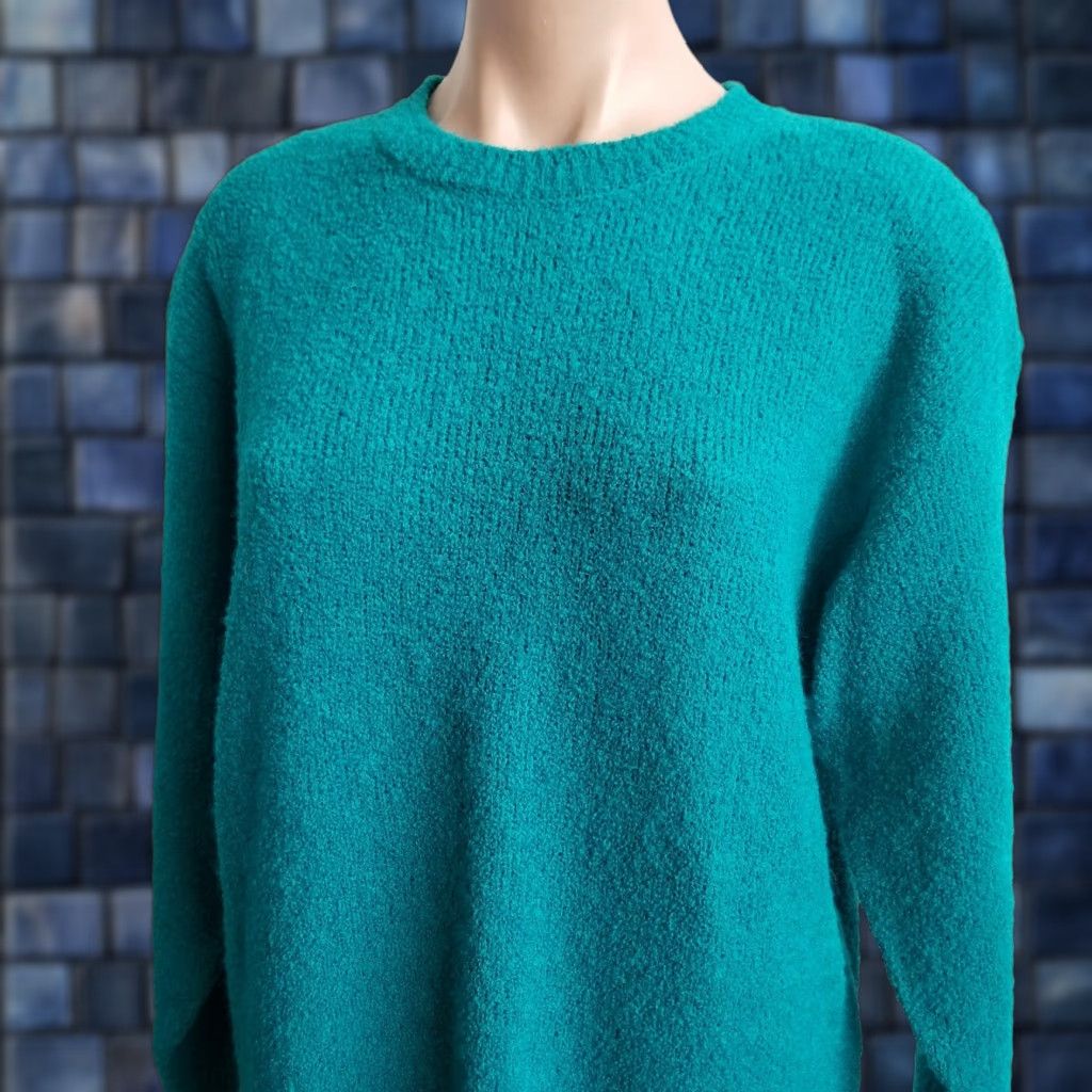 Vintage VINTAGE SK & COMPANY Womens Teal Green Knit Sweater M Wool Blend Crewneck Sweater, Teal, 54% Wool 34% Acrylic 12% Nylon, Size M, Women Size M / US 6-8 / IT 42-44 - 1 Thumbnail