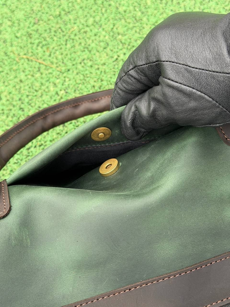 Handmade Genuine vintage leather travel bag. Duffel Bag. Weekender Size ONE SIZE - 6 Thumbnail