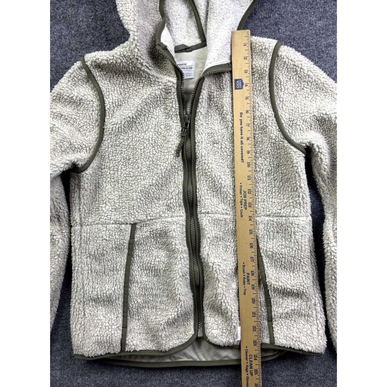 Vintage REI Cooperative Jacket Womens M White Sherpa Fleece Hooded Full Zip Pockets CSS Size M / US 6-8 / IT 42-44 - 4 Thumbnail