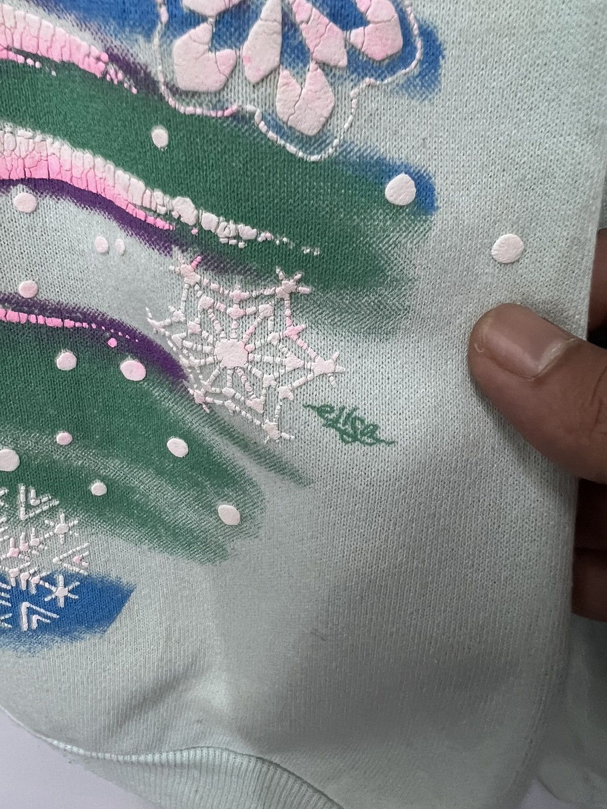 Jerzees × Vintage 🔥 Vintage 90's Jerzees Winter Art Graphic Over printed - XL Size US M / EU 48-50 / 2 - 6 Thumbnail