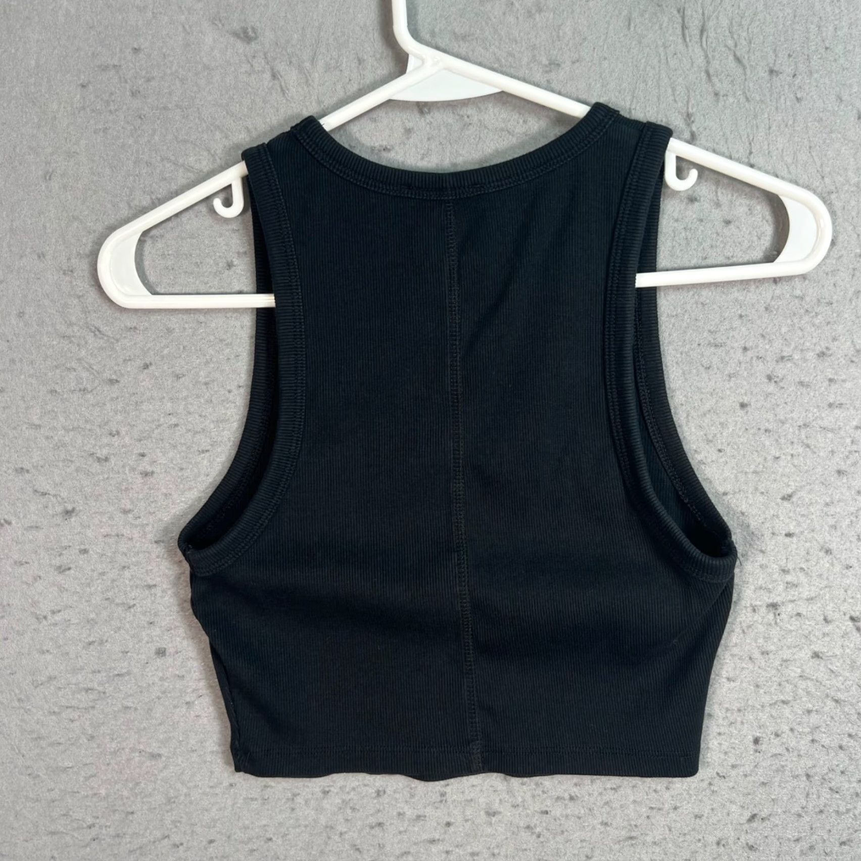 Zara Zara Black Crop Tank Top Womens Large Sleeveless Casual Knit Jersey Size L / US 10 / IT 46 - 2 Thumbnail