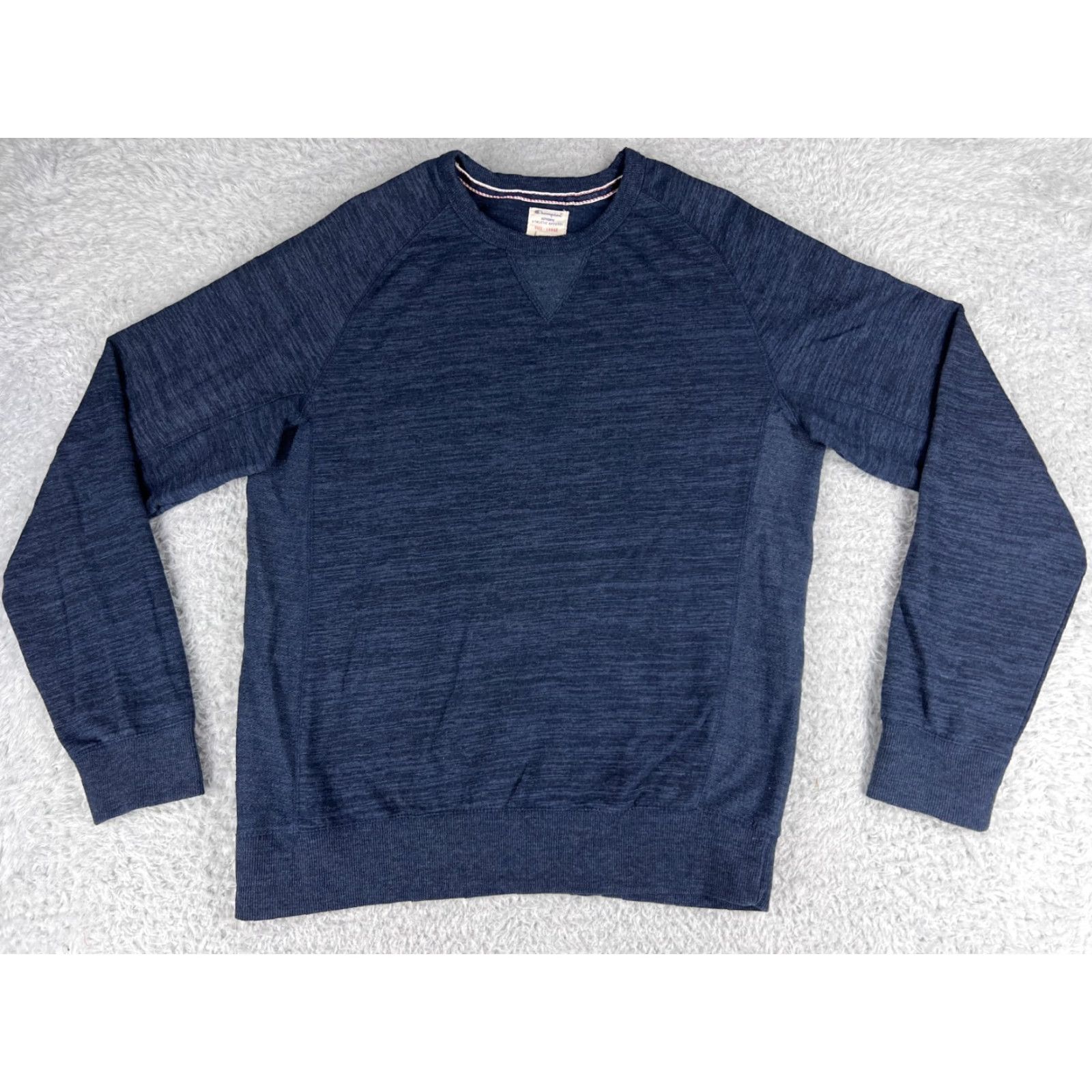 Champion Champion Sweater Mens Large Heather Blue Pullover Crew Neck Raglan Stitching Size US L / EU 52-54 / 3 - 2 Thumbnail
