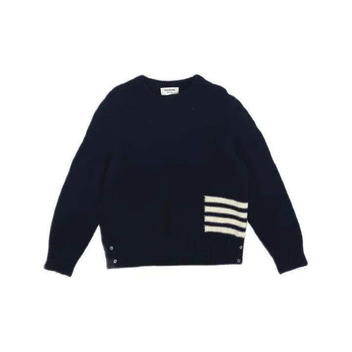 Other Thom Browne Navy Wool Crewneck Sweater -2507 Size US M / EU 48-50 / 2 - 1 Thumbnail