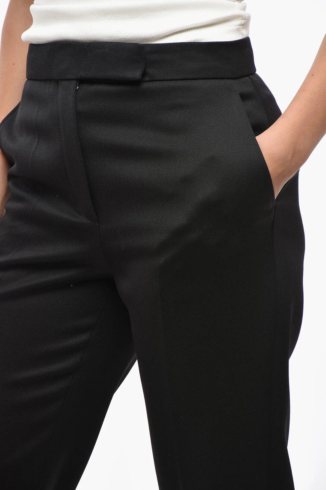 Tory Burch og1mm0426 Cropped-Fit Wool Pant in Black Size 28" / US 6 / IT 42 - 3 Thumbnail