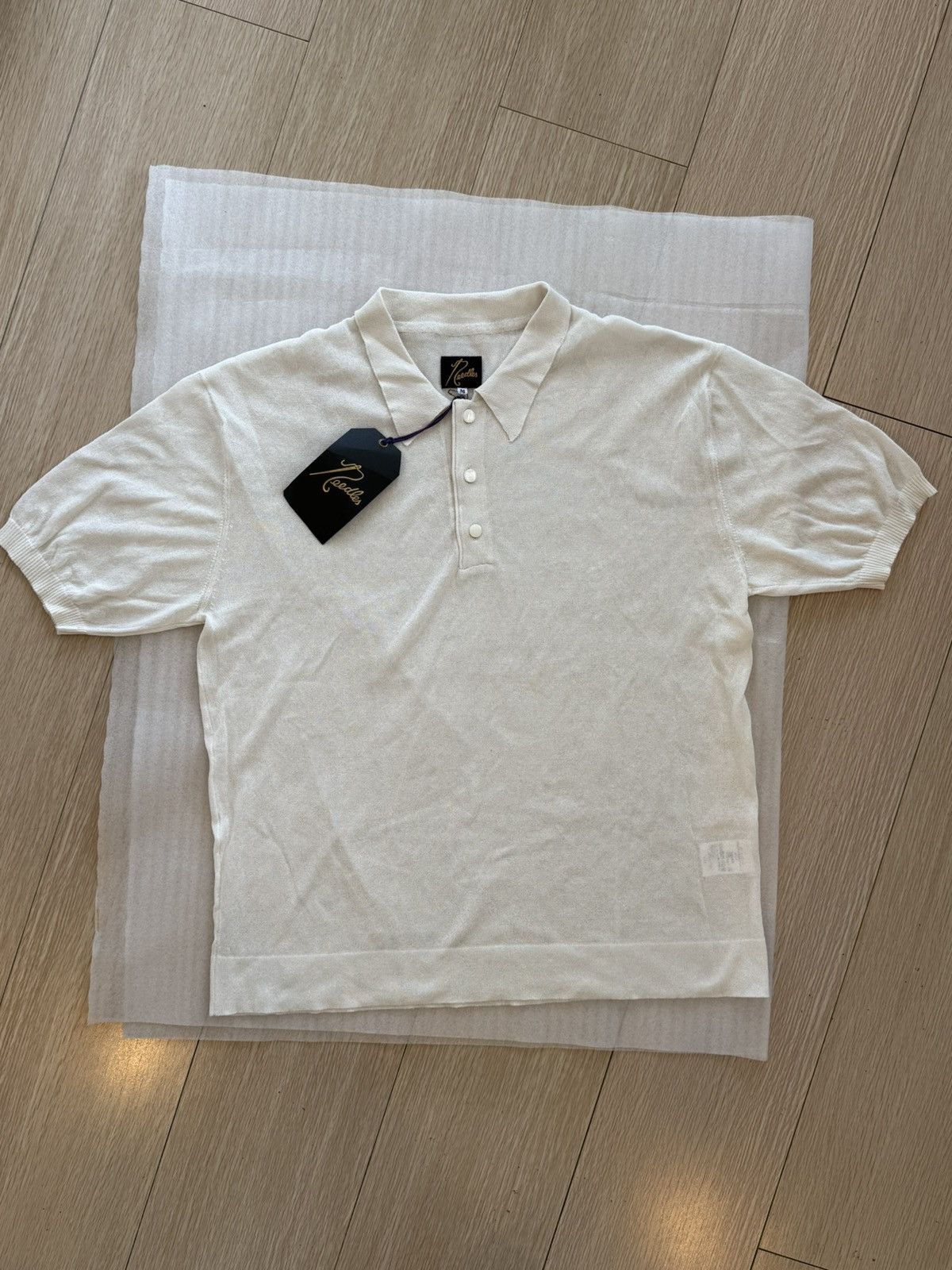 Needles Needles Paper Polo Sweater Cream Size US M / EU 48-50 / 2 - 1 Thumbnail