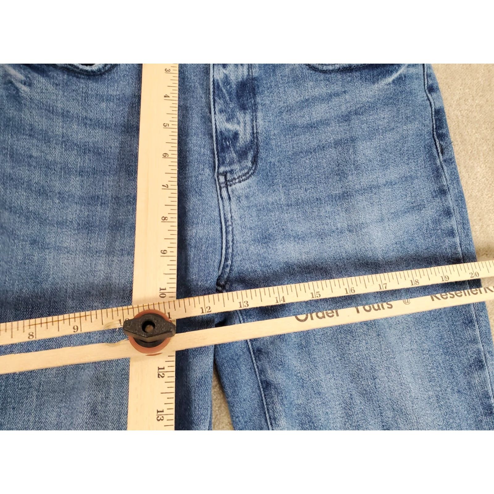 Denime Judy Blue Jeans Womens 26 Relaxed Fit Denim Stretch Elastic Waist Medium Wash Pockets Logo Size 26" / US 2 / IT 38 - 3 Thumbnail