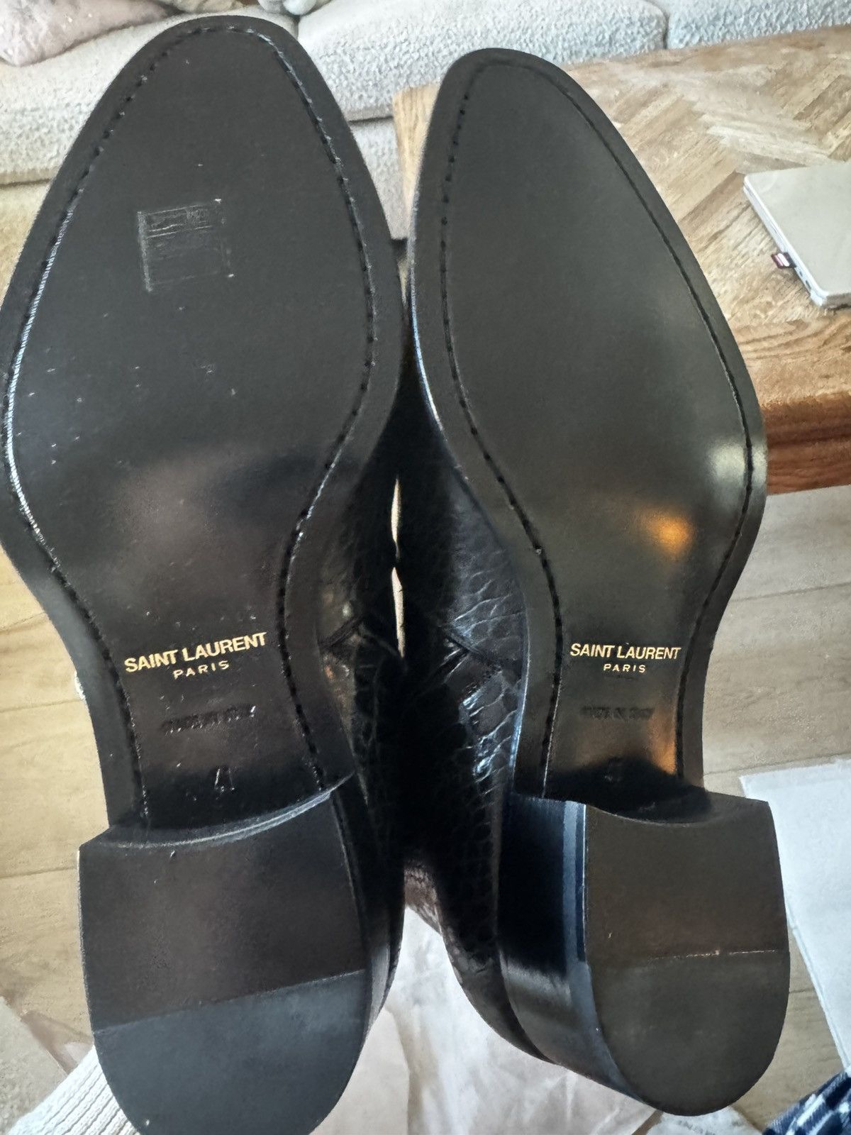 Saint Laurent Paris New Hedi Croc Embossed Wyatts Size US 8 / EU 41 - 6 Thumbnail