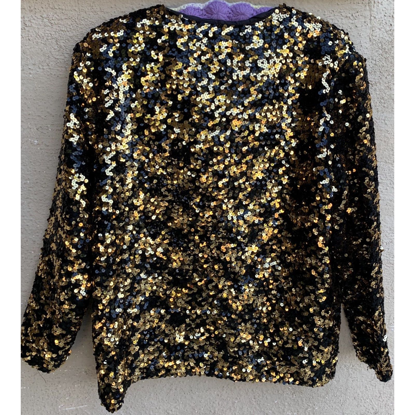 Vintage VINTAGE L Rothschild Sequin Jacket Black & Gold M/L San Francisco 80s Disco Womens Size M / US 6-8 / IT 42-44 - 3 Thumbnail