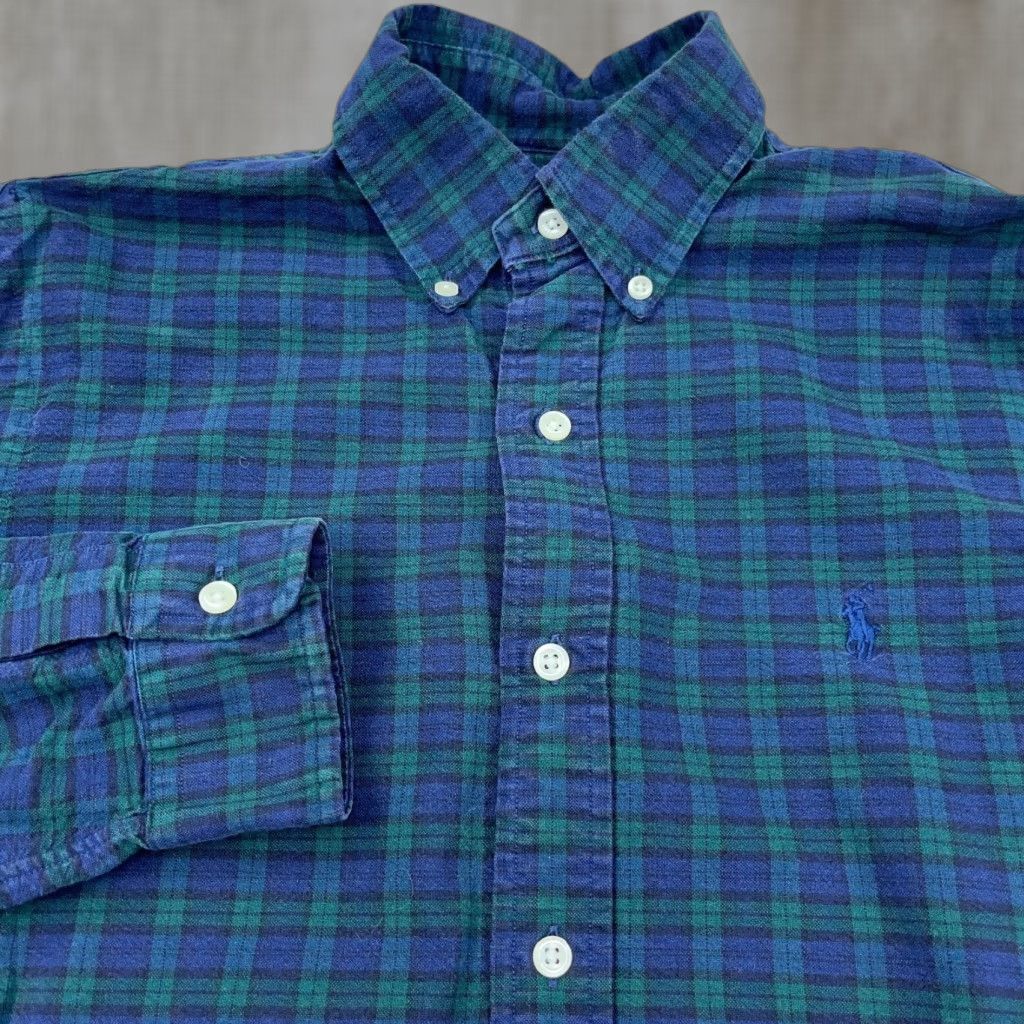 Ralph Lauren Ralph Lauren Shirt Men Small Button-Up Green Blue Blackwatch Plaid Adult Size US S / EU 44-46 / 1 - 1 Thumbnail