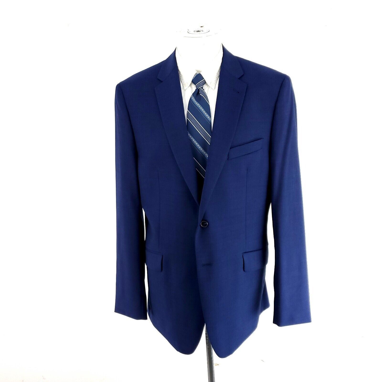 Joseph Abboud Joseph Abboud Wool Polyester 2 Button Blazer 42R Blue Herrin Size 42R - 3 Thumbnail