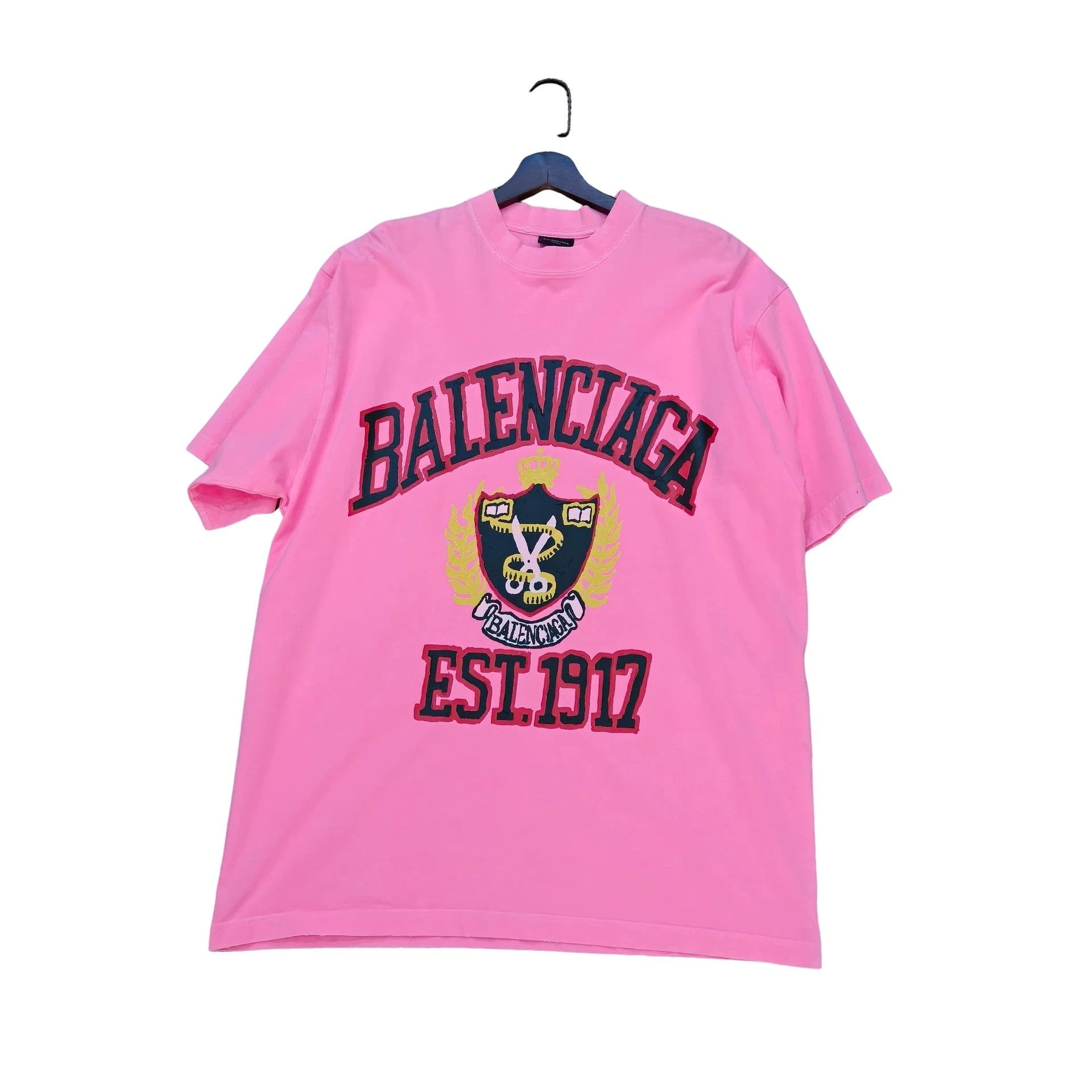 Balenciaga Balenciaga Crest Logo Pink T-Shirt Size S Size US S / EU 44-46 / 1 - 1 Thumbnail