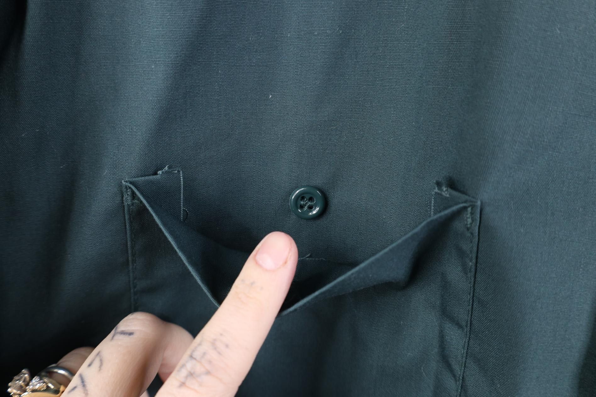 Vintage Vintage 60s 70s Workwear Mechanic Button Shirt Green USA Size US L / EU 52-54 / 3 - 5 Thumbnail