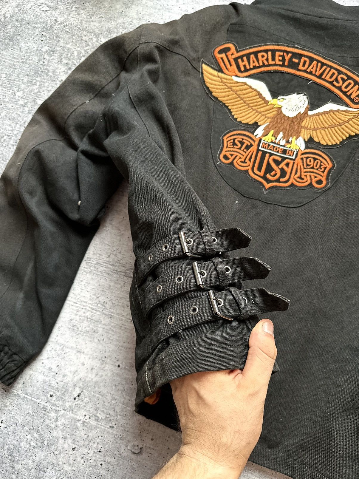 Harley Davidson × Vintage Vintage Harley Davidson USA Motorcycle Moto Jacket Size US L / EU 52-54 / 3 - 8 Thumbnail