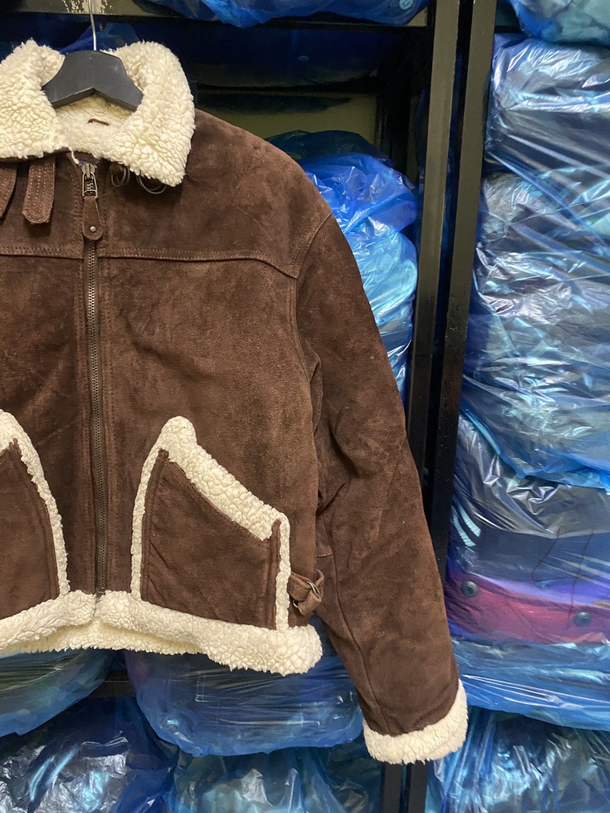 Leather VINTAGE 80S SUEDE LEATHER SHERPA LINING JACKET Size US S / EU 44-46 / 1 - 4 Thumbnail