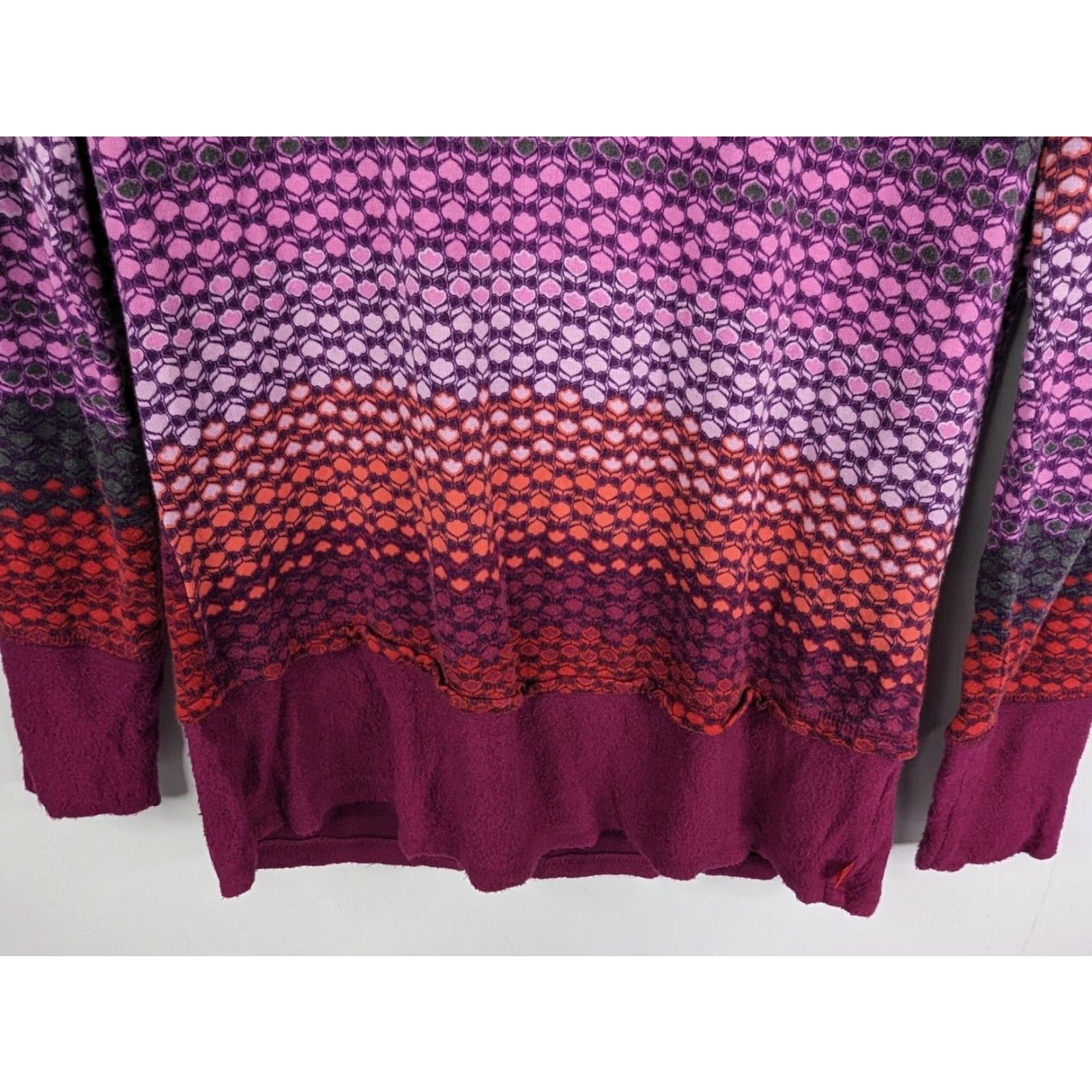 Vintage Josie Natori Pajama Top Womens Small Red Purple Rayon Henley Long Sleeve Size S / US 4 / IT 40 - 4 Thumbnail
