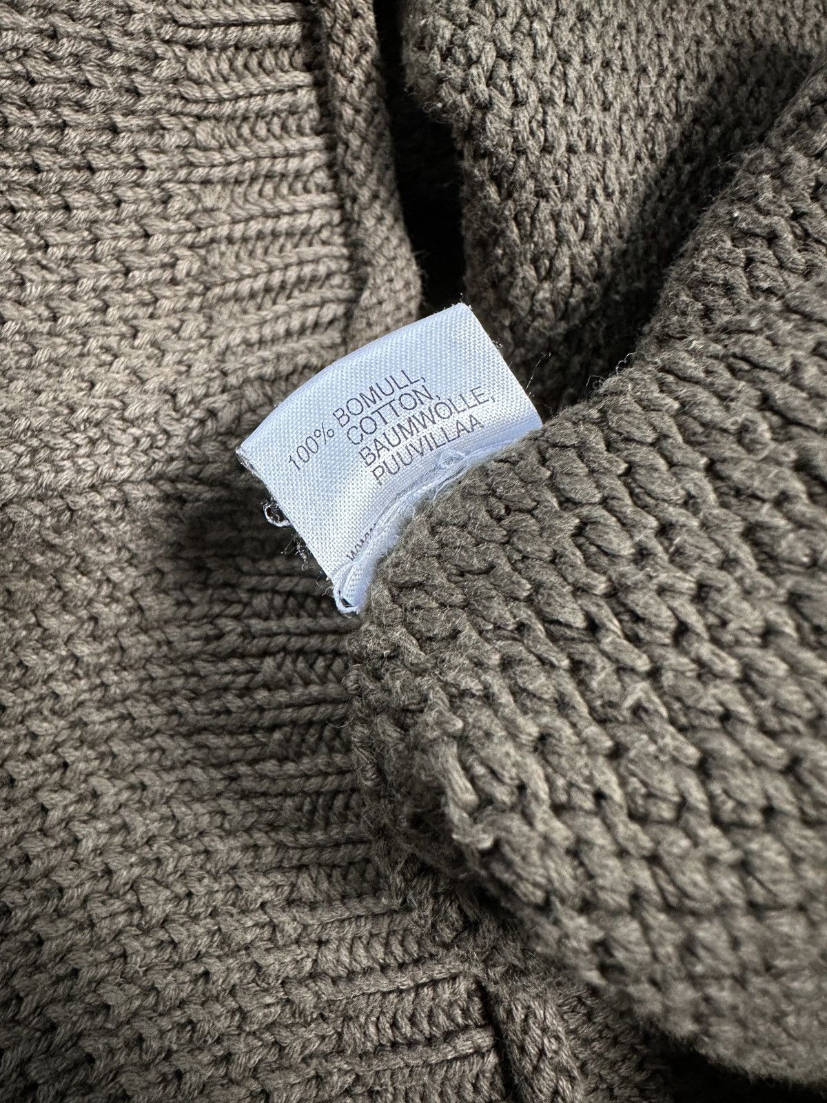Gudrun Sjoden GUDRUN SJODEN V-Neck Chunky Knit Cotton Khaki Green Sweater Size S / US 4 / IT 40 - 9 Thumbnail