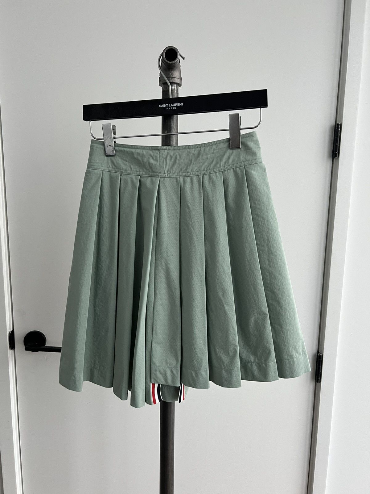 Thom Browne Teal Ripstop Pleated Skirt Size 27" / US 4 / IT 40 - 4 Thumbnail