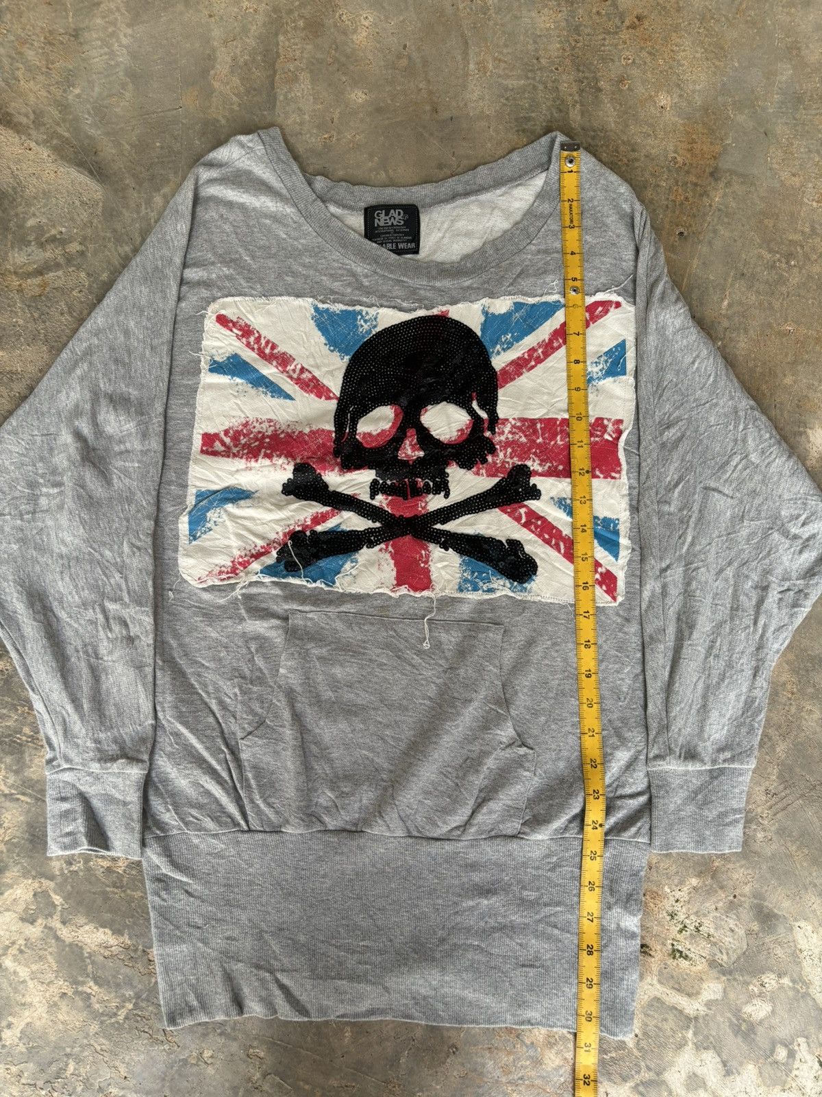 Hysteric Glamour Y2k Glad News Skull Over size Sweatshirt Size ONE SIZE - 9 Thumbnail