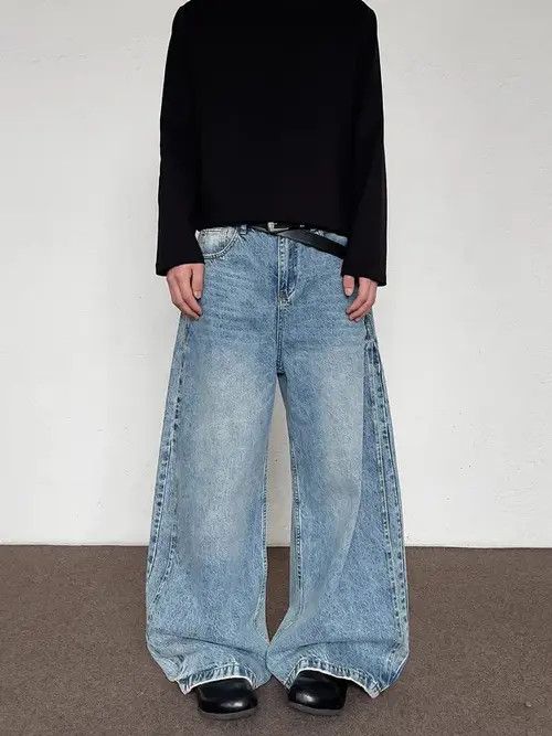 Jean Wide Leg Baggy Jeans, Loose Flare Jeans Size US 32 / EU 48 - 5 Thumbnail